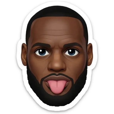 LeBron James sticking out tongue sticker