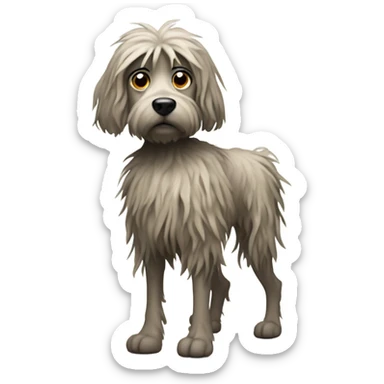 Scraggly dog sticker