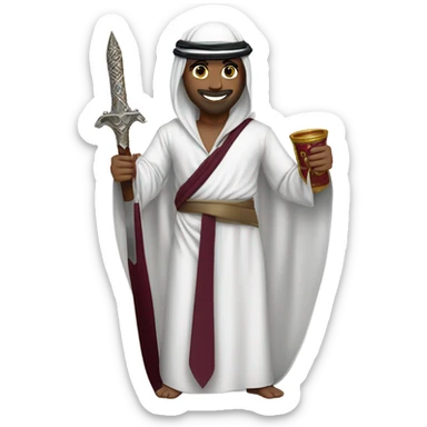 middle east with Qatari traditioanl costume sticker