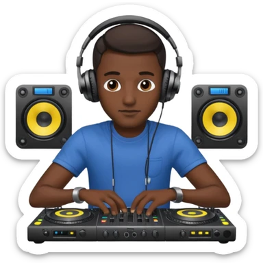 man dj with setup sticker
