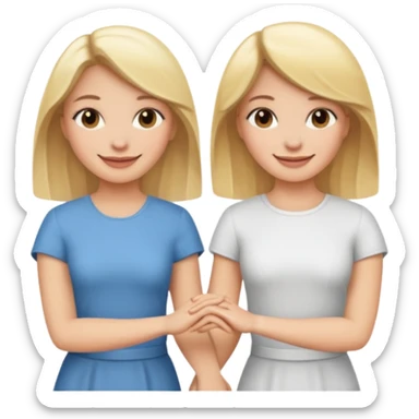 blonde and brunette women holding hands sticker