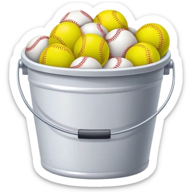 a bucket full of softballs sticker
