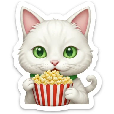 Gato comendo pipoca sticker