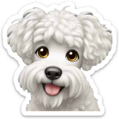 Caniche blanco te amo sticker