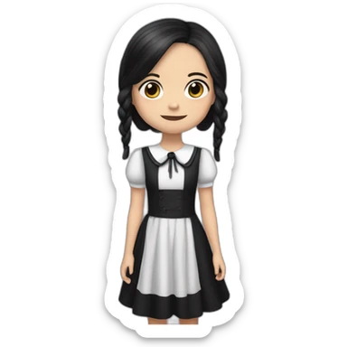 Jenna Ortega Wednesday Addams in dress sticker