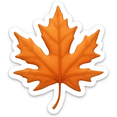 One orange maple leaf sticker