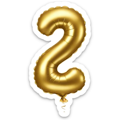 Golden balloon number 5 sticker