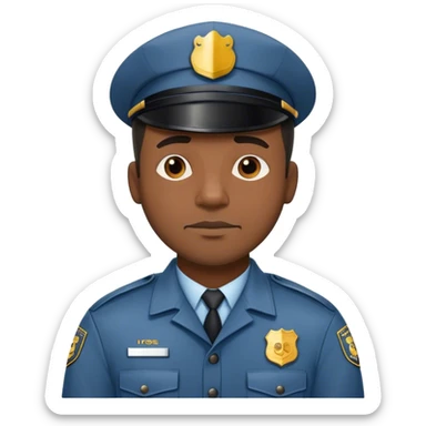 Chill guy in correctional officer uniform sticker
