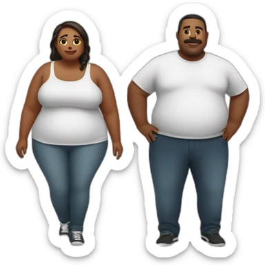 overweight couple sticker