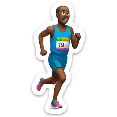 Person finishing a marathon sticker