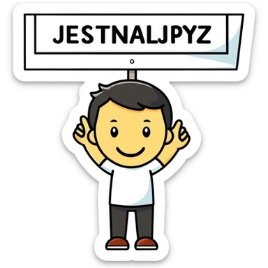Phrase in polish “jesteś najlepszy na świecie ” Where “na świecie” is in between hands brackets sticker