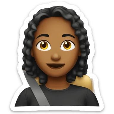 solo girl in car interior sticker