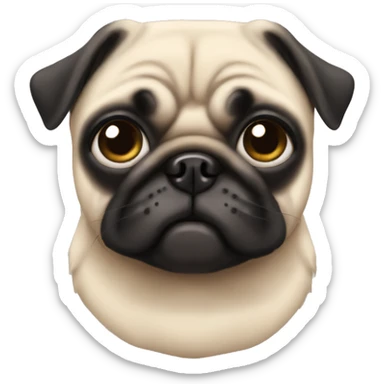Cute pug with lashes sticker