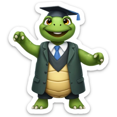 animal turtle as a school Teacher sticker