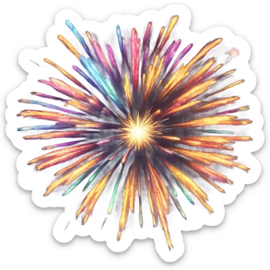 Fireworks in the sky shining sticker