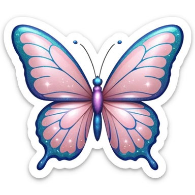 Light pink glitter butterfly emoji sticker