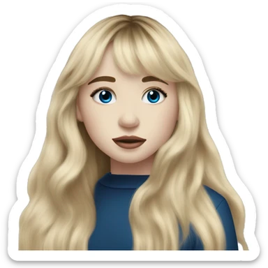 blonde girl long with bangs and blue eyes sabrina carpenter  sticker