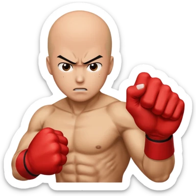 Angry Saitama with his red giant hand punching (front) sticker