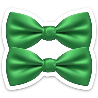 green bow tie with subtle shine sticker