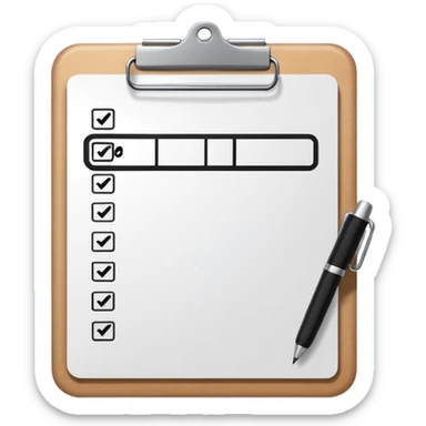 clipboard with checklist sticker