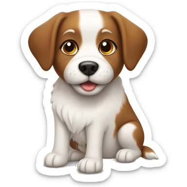 A cute brown with white dog sticker