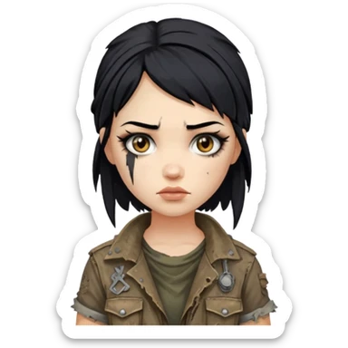 Lucy (black hair) from the Fallout TV show sticker