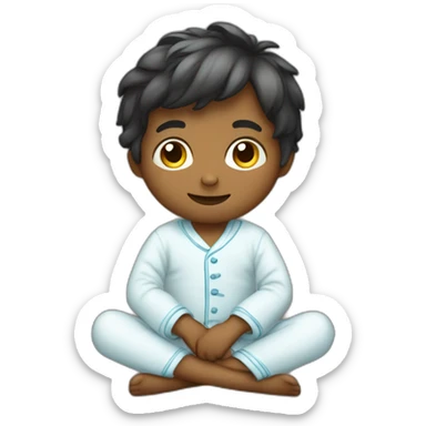 pyjama boy sitting sticker