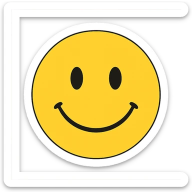 classic yellow smiley face emoji sticker