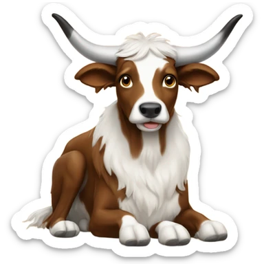 Longhorn sitting on collie sticker