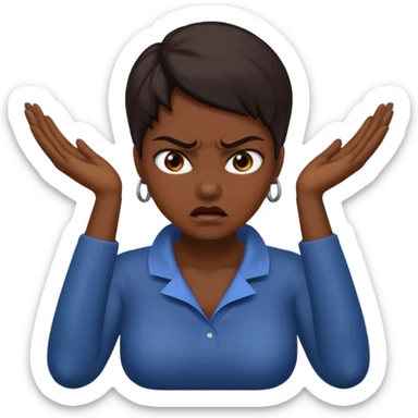 woman putting both hands around her neck angry sticker