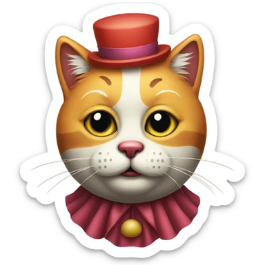 sad clown cat sticker
