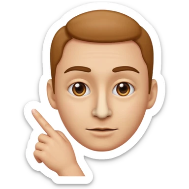 A classic emoji nose, no face, with a pointer finger touching the tip of it sticker