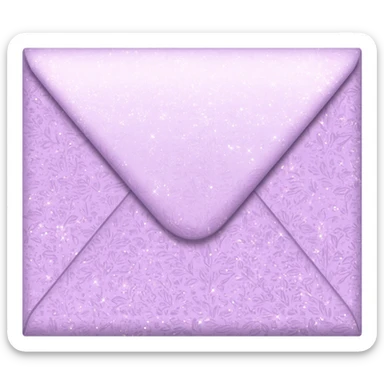 a closed pastel lavender floral shiny sparkly glittery aesthetic romantic vintage envelope  sticker