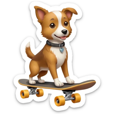 Dog riding skateboard  sticker