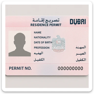 Dubai residence permit sticker