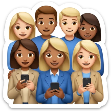 A LOT OF PEOPLE WITH PHONES sticker