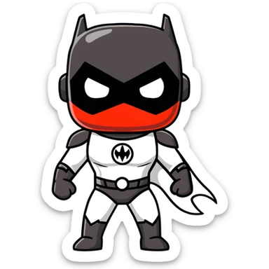 superhero funko pop style cartoonish sticker sticker