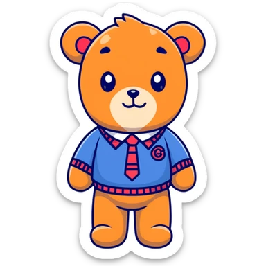 Ralph Lauren Polo Bear teddy bear wearing preppy clothes sticker