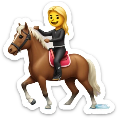 Horse riding a surfboard  sticker