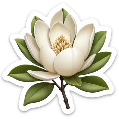 white magnolia sticker