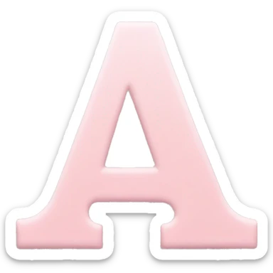 The letter a in pastel pink aesthetic style sticker