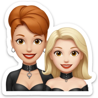 dominatrix. interracial couple sticker