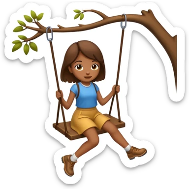 swing hike brown girl  sticker