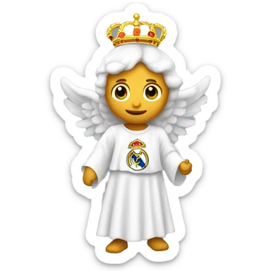 angelic logowith it holding real Madrid flag sticker