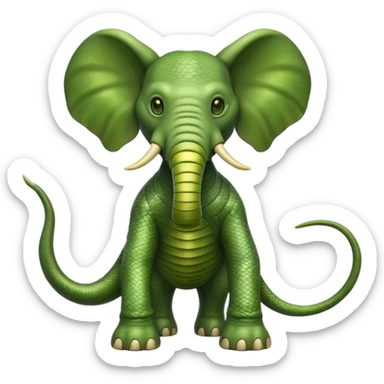 Alien elephant] full body green with snake skin  sticker
