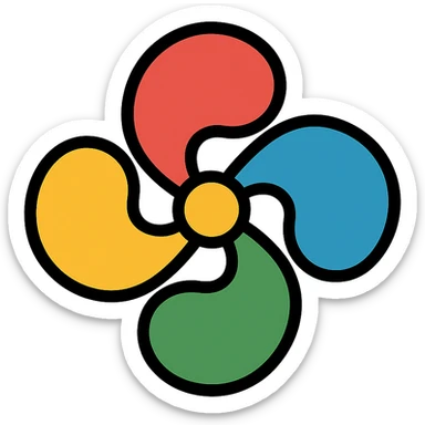 lauburu (Basque cross) icon with lineal color and black outlines sticker