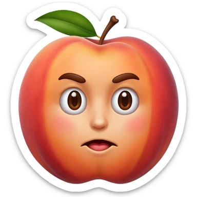 Smacking a peach sticker