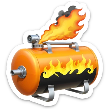 fuel tank on fire sticker