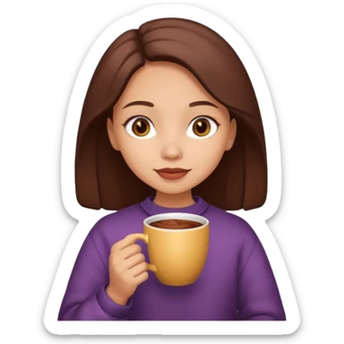 Home vibes, and girl with cacao in hands sticker