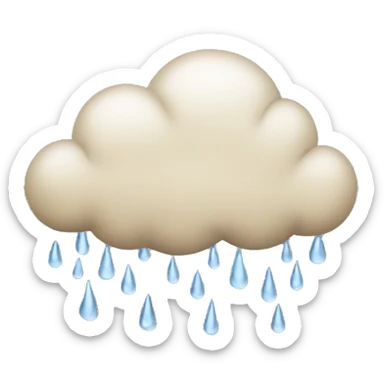 beige cloud with rain sticker